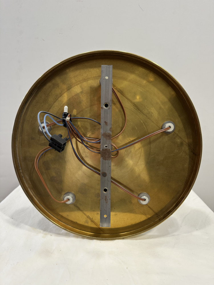 Vintage Mid Century Deckenlampe mit sechs Milchglas Kugeln auf Messingbasis ca. 1970er Jahre – Bild 7