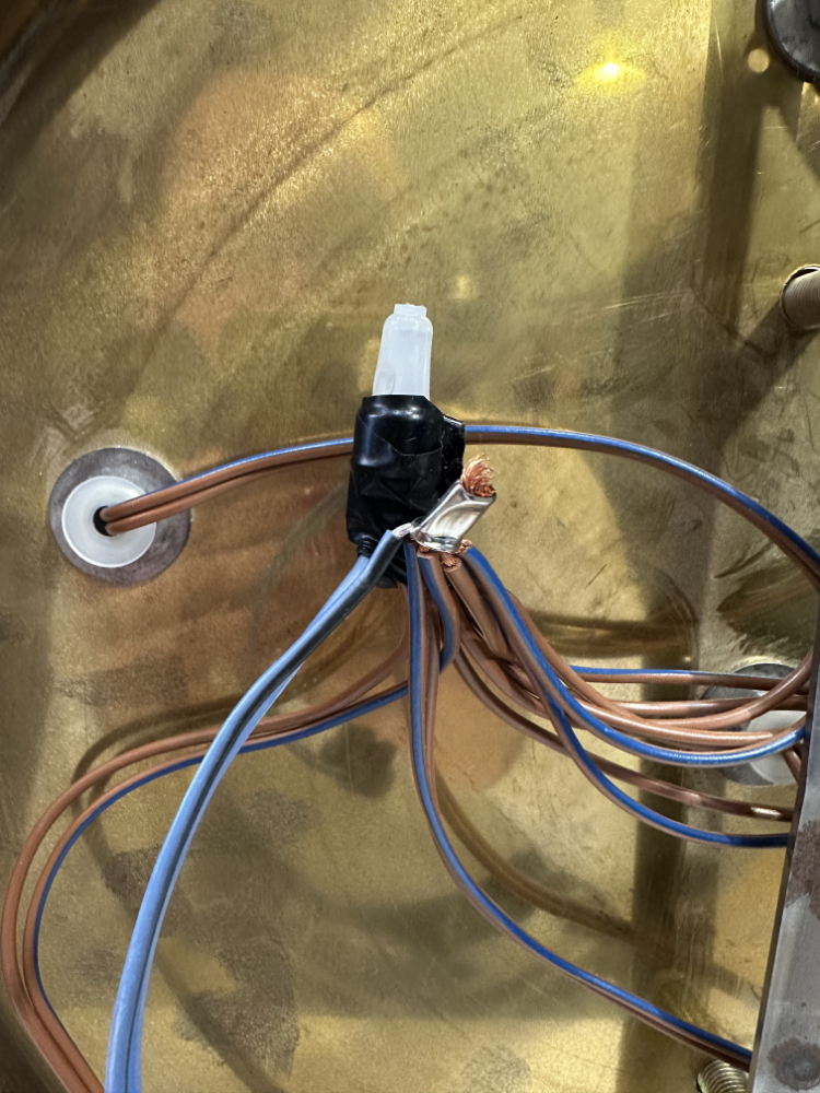 Vintage Mid Century Deckenlampe mit sechs Milchglas Kugeln auf Messingbasis ca. 1970er Jahre – Bild 8