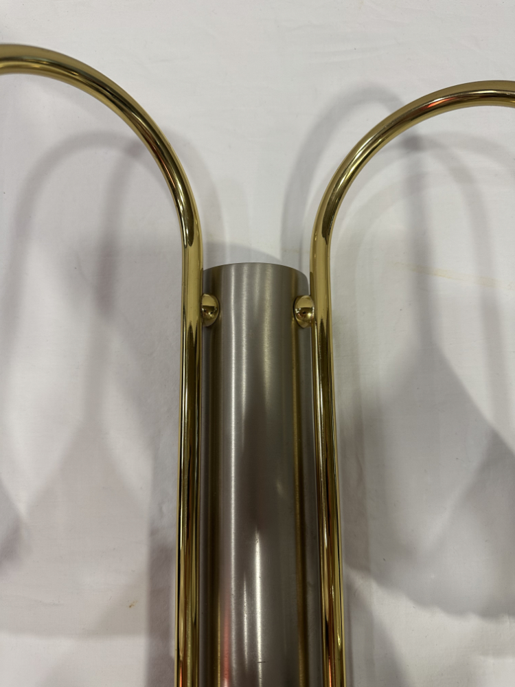 Vintage Wandleuchte mit Doppelarm und Glas Lampenschirmen, ca. 1980er Jahre – Bild 7