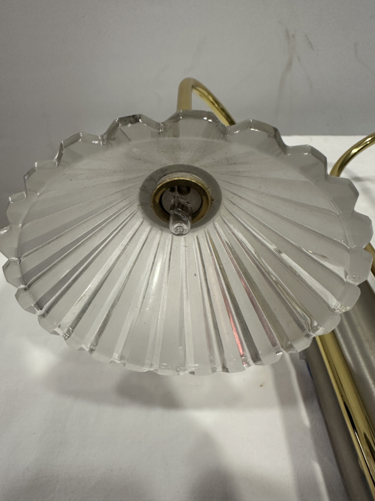 Vintage Wandleuchte mit Doppelarm und Glas Lampenschirmen, ca. 1980er Jahre – Bild 6