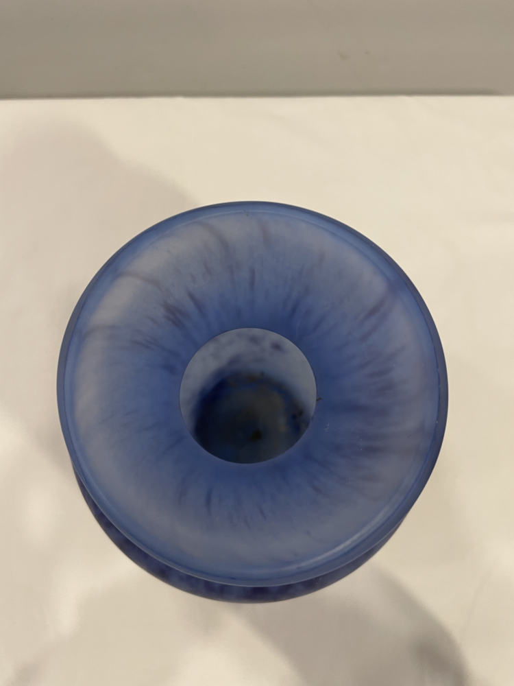 Vintage La Rochère Glasvase in sattem Blau, signiert, ca. 1980er Jahre – Bild 2