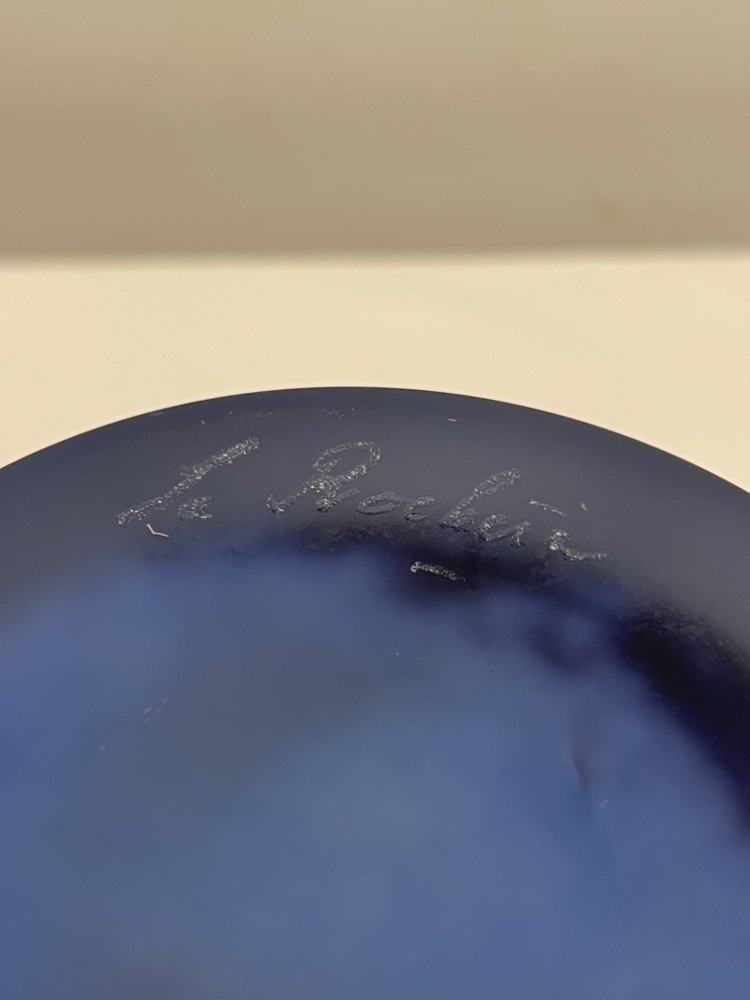 Vintage La Rochère Glasvase in sattem Blau, signiert, ca. 1980er Jahre – Bild 4