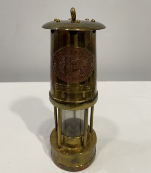 Antike Grubenlampe aus Messing "T. Cooke & Sons", Made in India