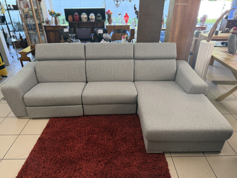 Ecksofa Dario mit Relaxfunktion in Grau – wie neu