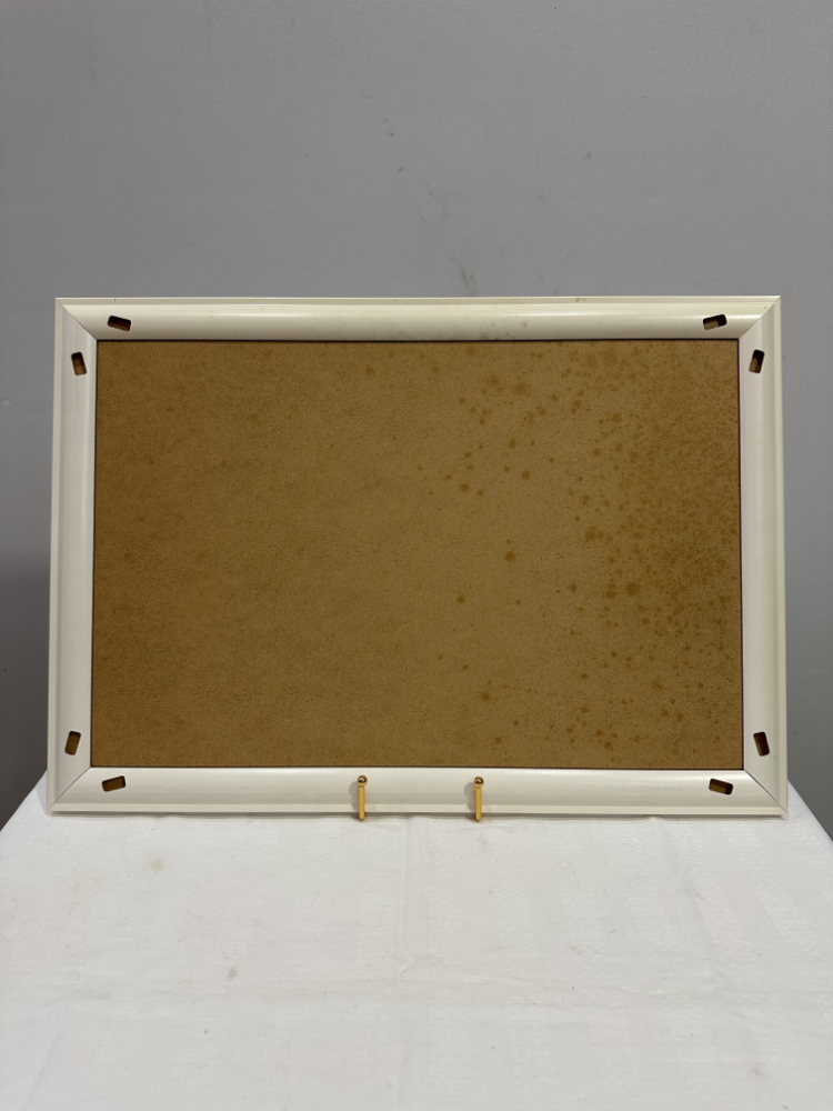 Vintage Grafikdruck „Jazz Saxophonist“ im cremefarbenen Rahmen (1986) – Bild 6