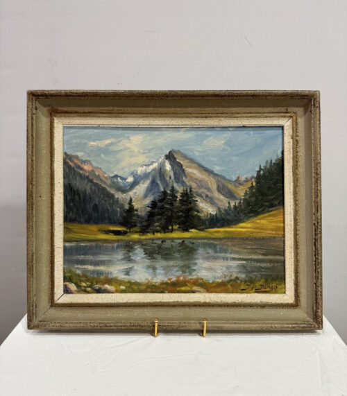 Ölgemälde "Alpensee mit Bergkulisse" von Jean-Pierre Jungo, Schweizer Landschaftsmalerei