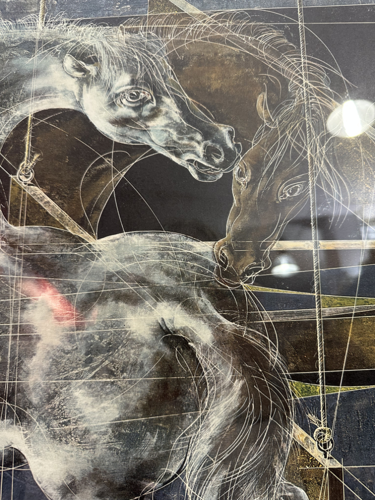 Hans Erni – "Pferde", Kunstdruck im Silberrahmen, 82 x 58 cm – Bild 3