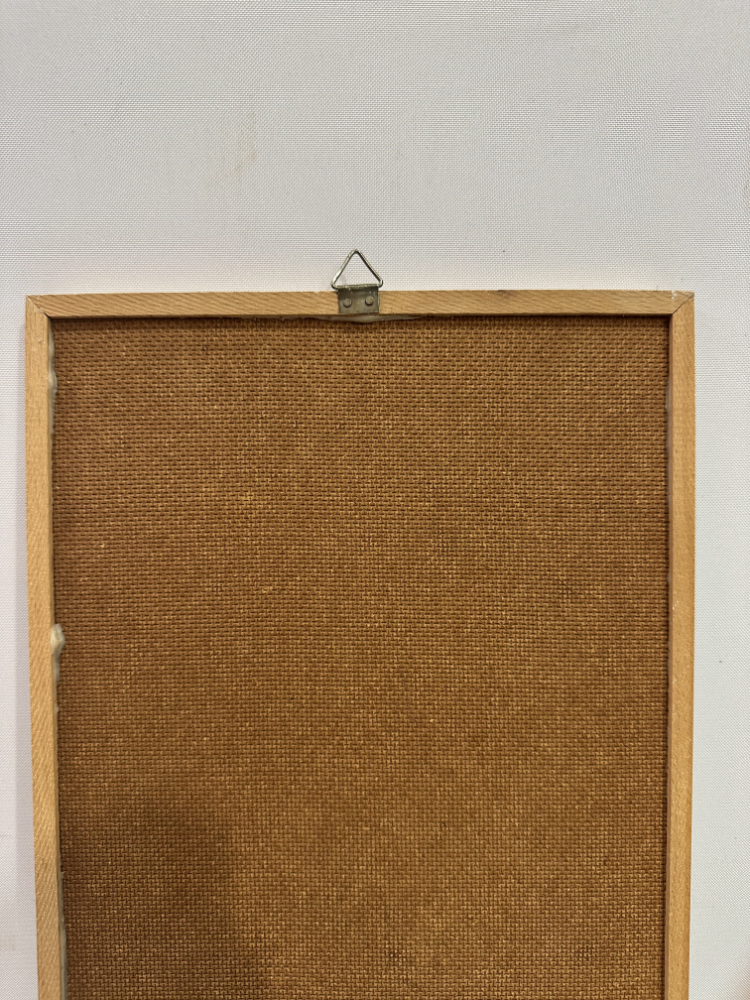 Vintage Steinmosaikbild mit Boot und Schilf – Handgefertigte Wandkunst im Holzrahmen – Bild 9