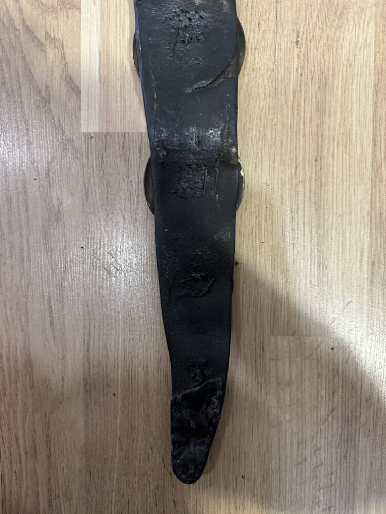 Vintage Schweizer Staatsriemen aus Leder mit Messingbeschlägen, ca. 1960er Jahre – Bild 7