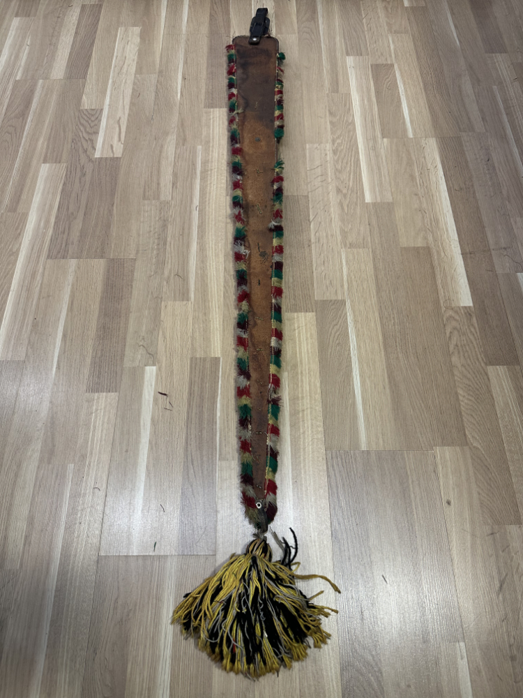 Vintage Schweizer Staatsriemen mit bunten Wollquasten und Messingbeschlägen, ca. 1960er Jahre – Bild 5