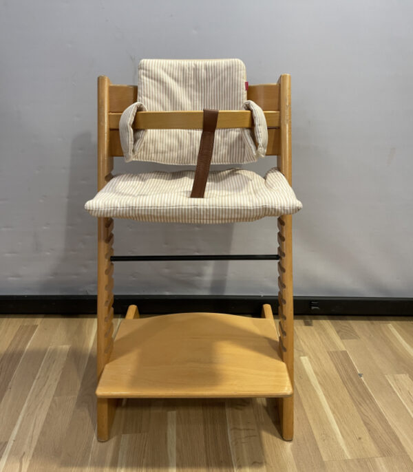 Kinderhochstuhl Stokke Tripp Trapp aus Buche mit gepolstertem Sitzset
