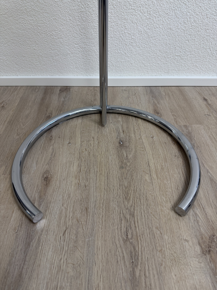 Vintage Eileen Gray E1027 Beistelltisch, höhenverstellbar, Chrom mit Glasplatte – Bild 8