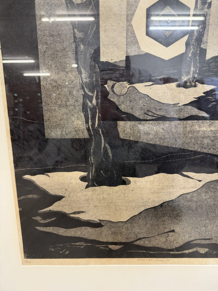 Signierter Holzschnitt „Solve et Coagula“ von Peter Wullimann (1978), 74 x 85 cm – Bild 8