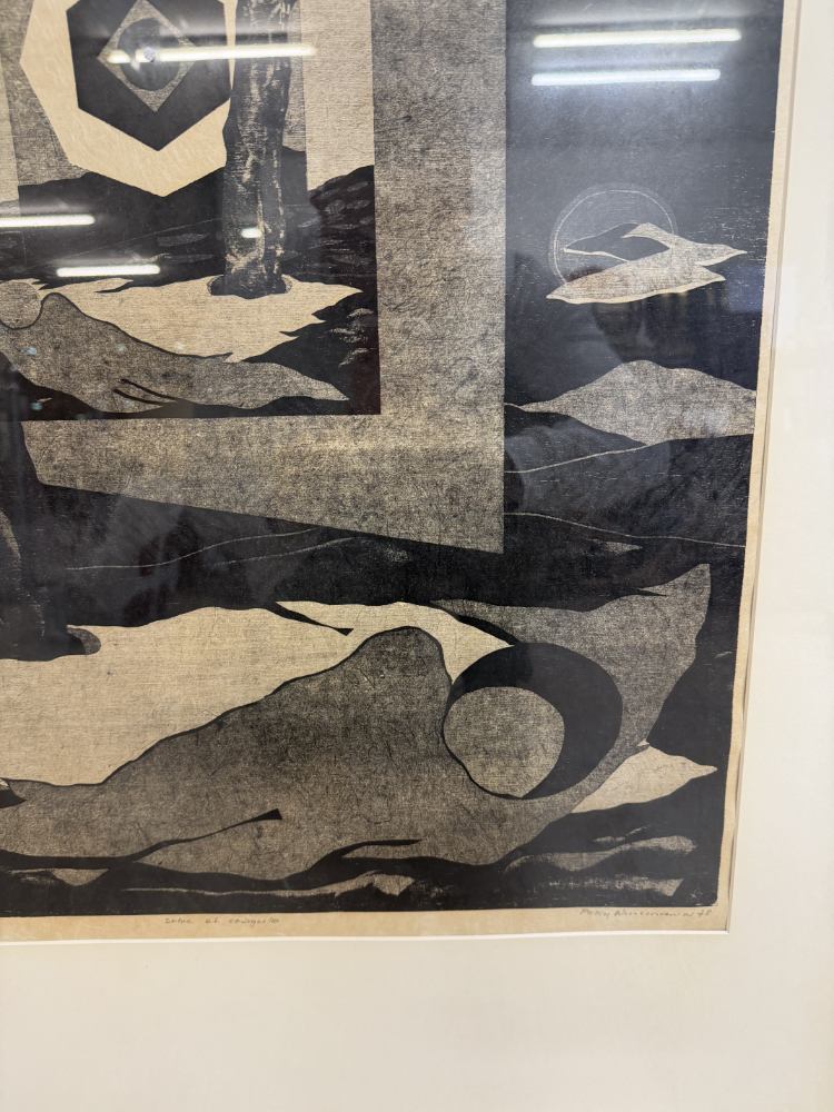 Signierter Holzschnitt „Solve et Coagula“ von Peter Wullimann (1978), 74 x 85 cm – Bild 10