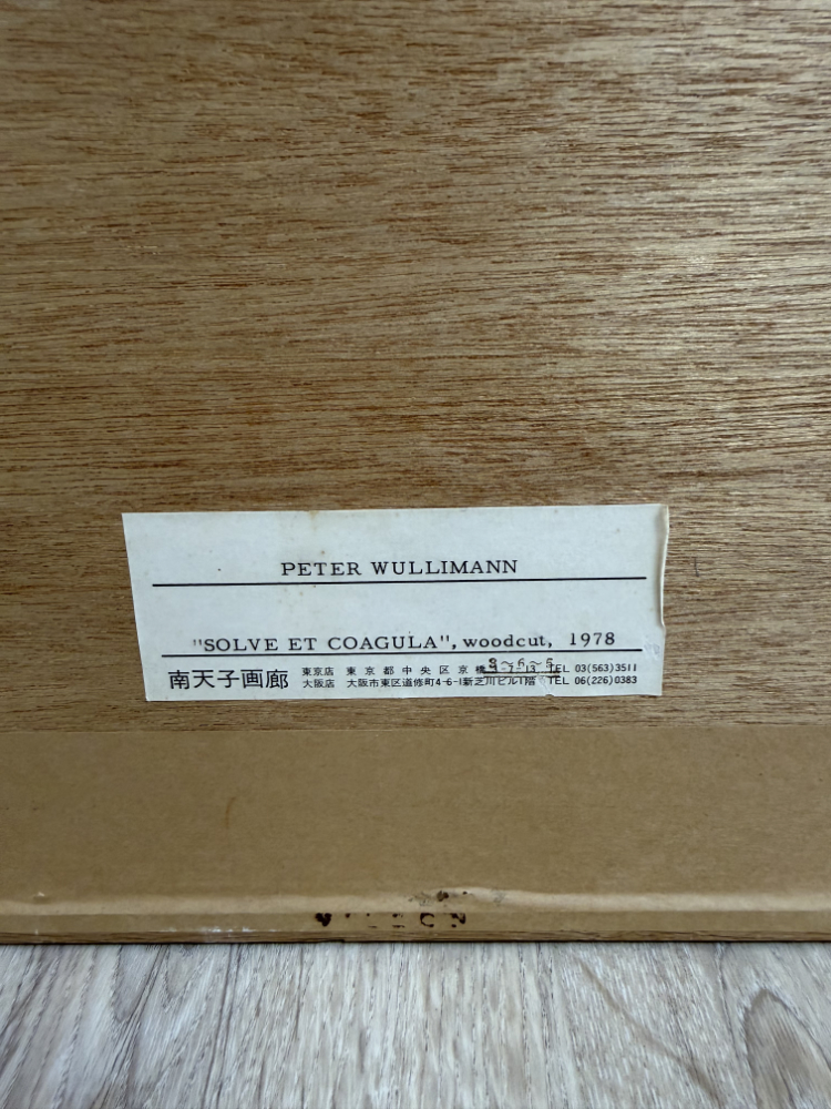 Signierter Holzschnitt „Solve et Coagula“ von Peter Wullimann (1978), 74 x 85 cm – Bild 12