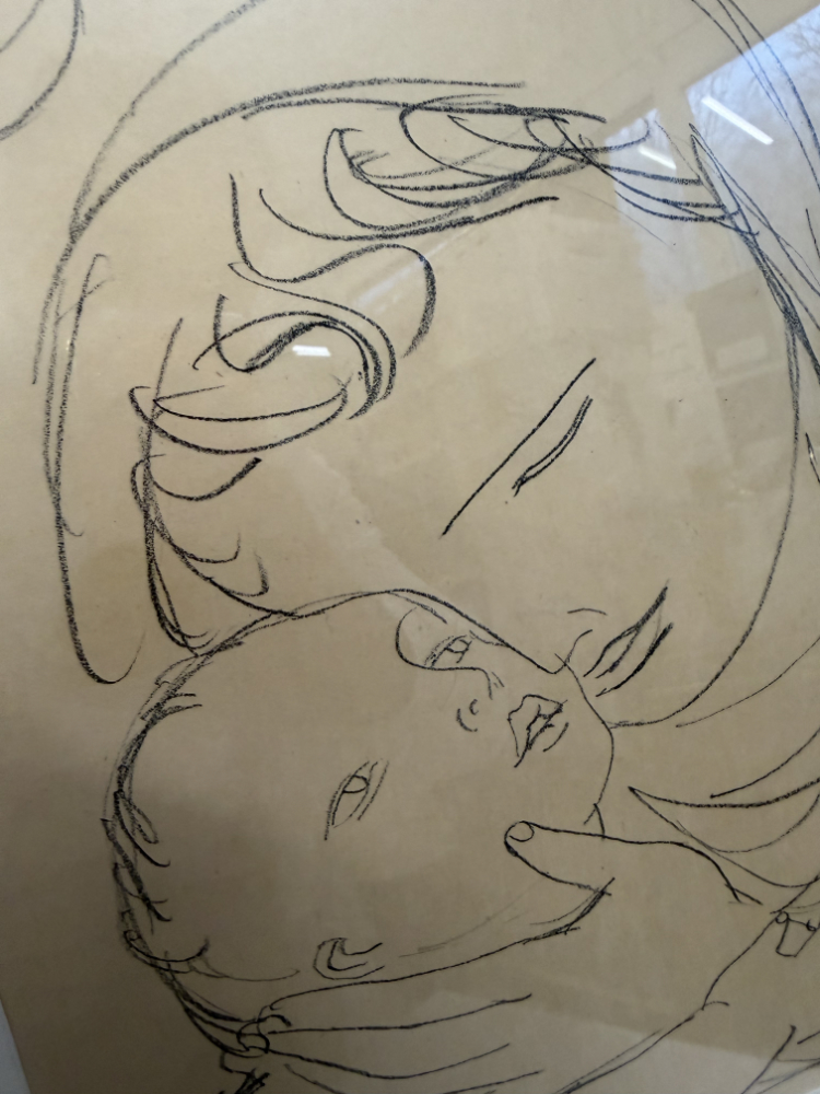 Maurice Barraud Originalzeichnung „Madonna mit Kind“, Schweizer Kunst – Bild 6