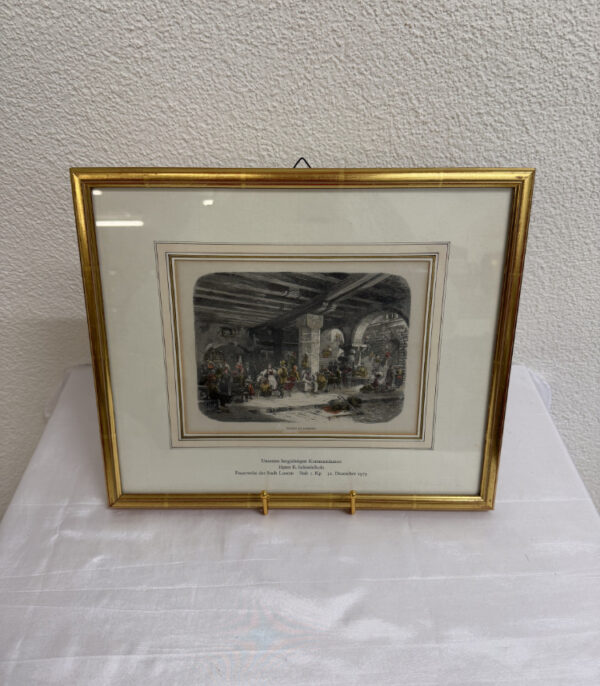 Antiker Stahlstich „Markt in Luzern“ – handkoloriert (19. Jahrhundert)