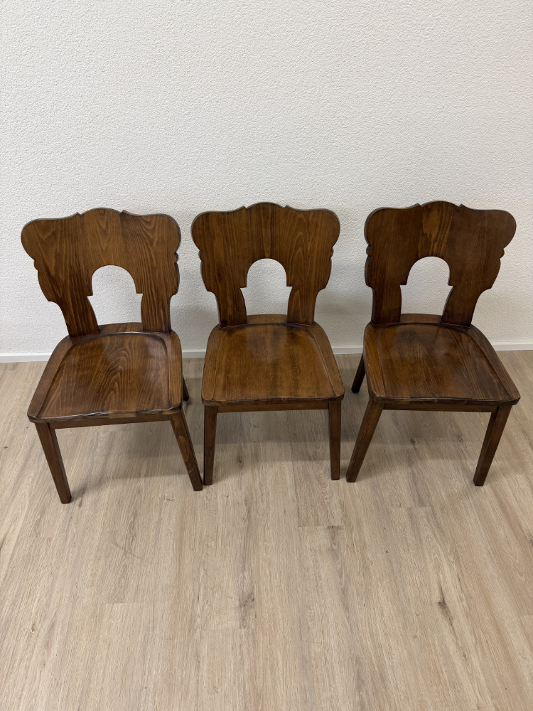 Vintage Horgen-Glarus Schweizer Beizstuhl 6er-Set aus Massivholz, ca. 1950er bis 1970er Jahre – Bild 9