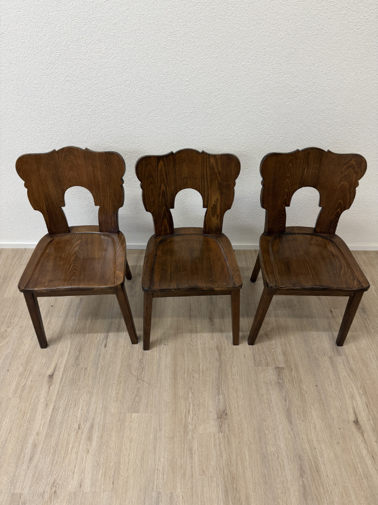 Vintage Horgen-Glarus Schweizer Beizstuhl 6er-Set aus Massivholz, ca. 1950er bis 1970er Jahre – Bild 10