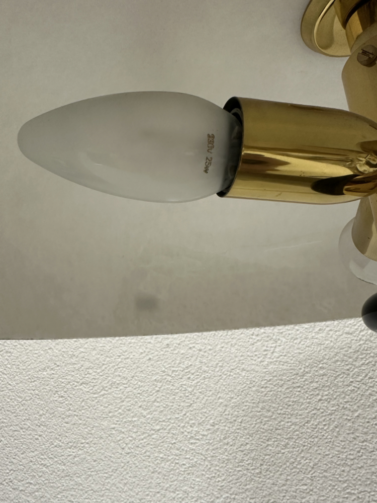 Vintage Mid-Century Design Tischlampe aus Murano Glas mit gesprenkelter Struktur und Messingfassung ca. 1960er-1970er Jahre – Bild 7