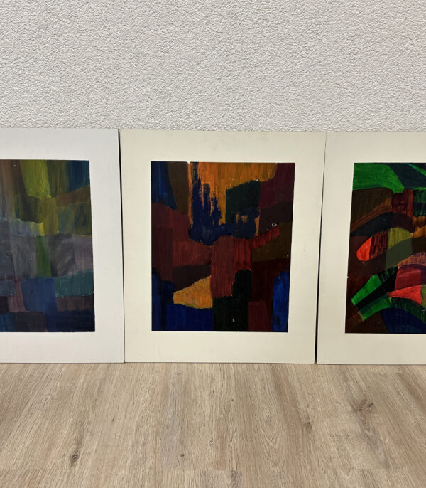Abstrakte Gemälde-Serie "Aus dem Bauch gemalt", 5 Originalarbeiten von Margrit aus Kriens