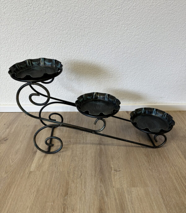 Vintage Schmiedeeisen Pflanzenständer dreistufig im Landhaus-Stil, ca. 1980er-1990er Jahre