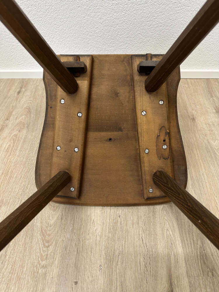 Rustikale Stabellenstühle aus Massivholz mit Herzlehne im 6er-Set – Bild 5