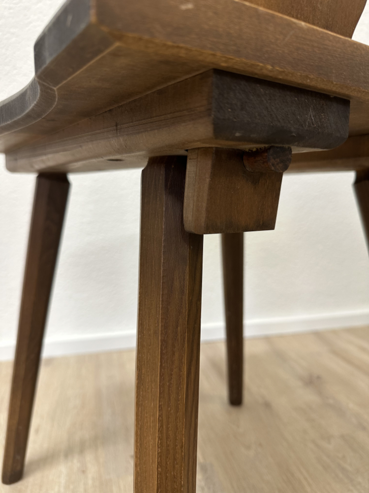 Rustikale Stabellenstühle aus Massivholz mit Herzlehne im 6er-Set – Bild 6
