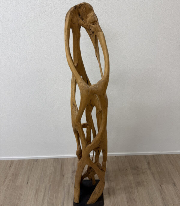 MAOLI Sahta Wurzelholz Skulptur auf Metallbase, Höhe 194 cm