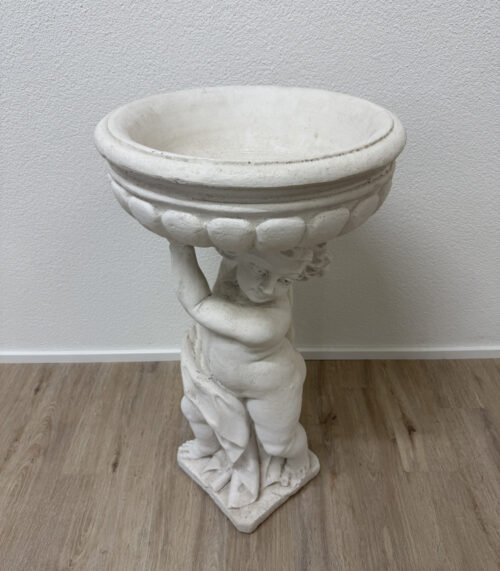 Garten Putten-Steinfigur mit Blumenschale (Steinguss)