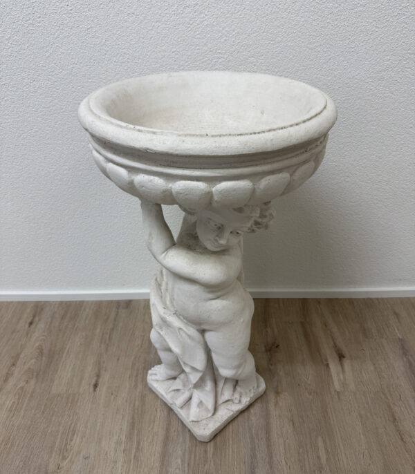 Garten Putten-Steinfigur mit Blumenschale (Steinguss)