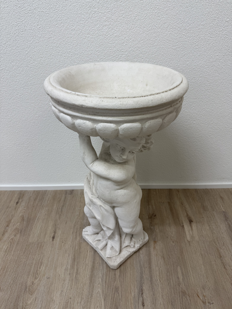 Garten Putten-Steinfigur mit Blumenschale (Steinguss)