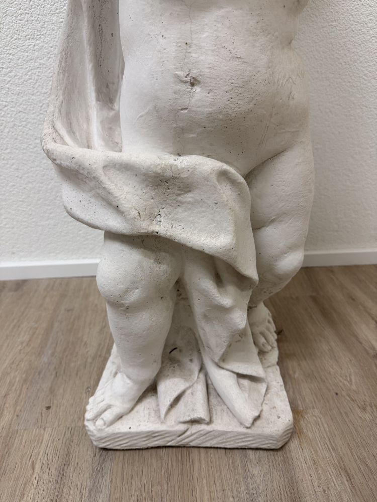 Garten Putten-Steinfigur mit Blumenschale (Steinguss) – Bild 6