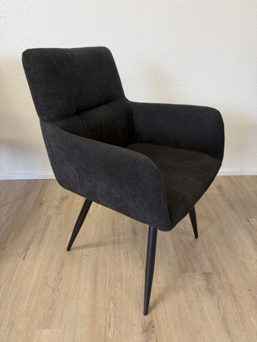 4er-Set Hom`in Armlehnstuhl Webstoff Anthrazit – Bild 4
