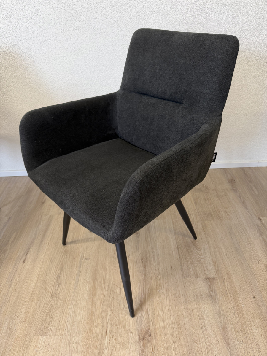 4er-Set Hom`in Armlehnstuhl Webstoff Anthrazit – Bild 5