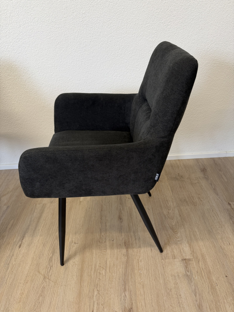 4er-Set Hom`in Armlehnstuhl Webstoff Anthrazit – Bild 6