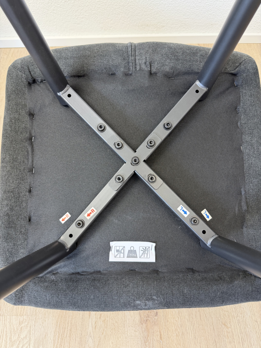 4er-Set Hom`in Armlehnstuhl Webstoff Anthrazit – Bild 9