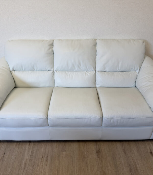 Modernes 3 Sitzer Echtleder Sofa Celina Home in Weiss