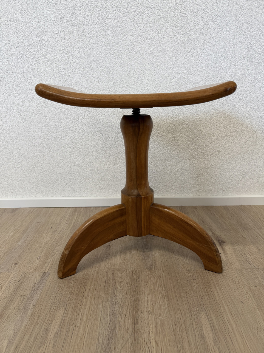 Vintage Klavierhocker höhenverstellbar aus Massivholz – Bild 3