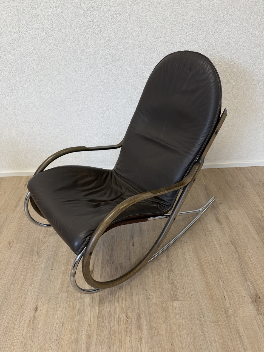 Vintage Strässle „Nonna“ Schaukelstuhl von Paul Tuttle