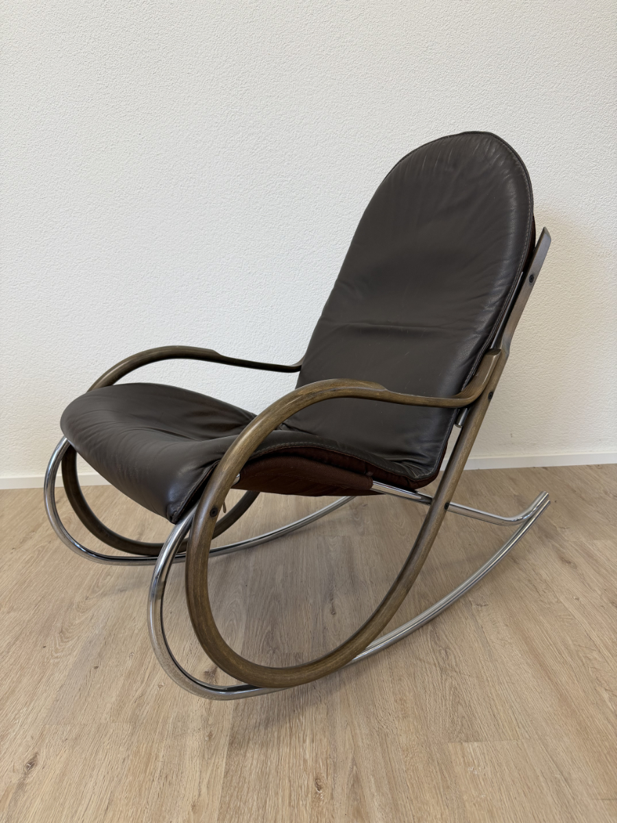 Vintage Strässle „Nonna“ Schaukelstuhl von Paul Tuttle – Bild 2