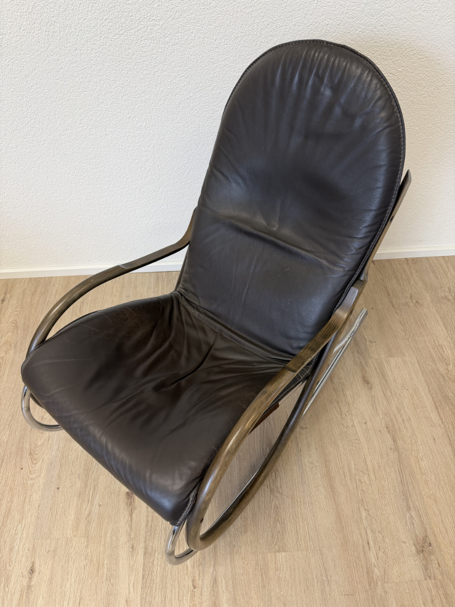 Vintage Strässle „Nonna“ Schaukelstuhl von Paul Tuttle – Bild 3