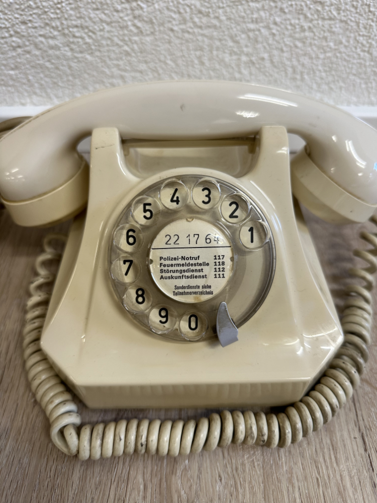 Vintage Mid Century Wählscheibentelefon "Electrona" in Creme (ca. 1960er Jahre) – Bild 3