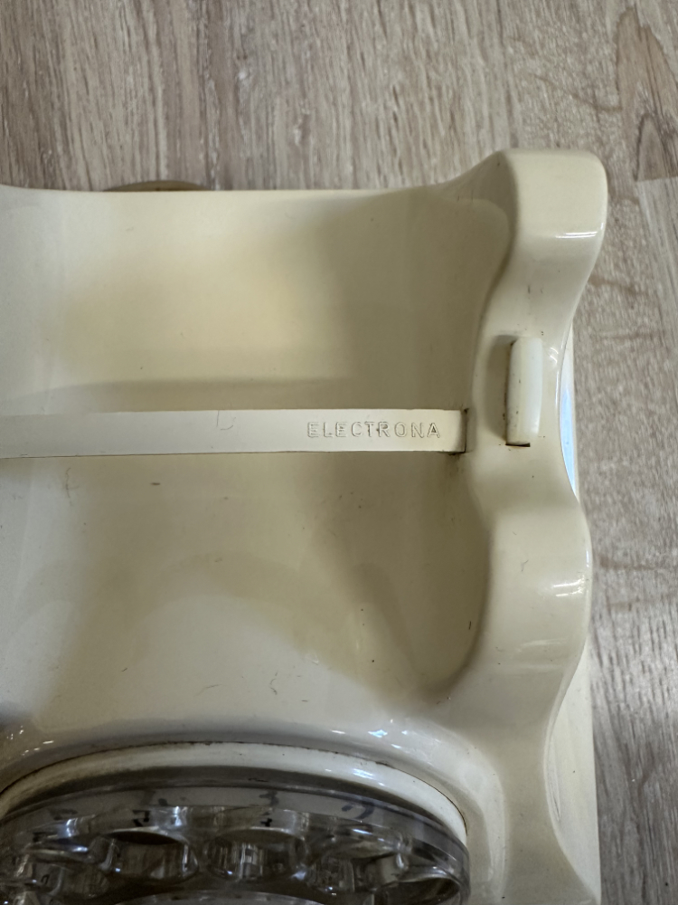 Vintage Mid Century Wählscheibentelefon "Electrona" in Creme (ca. 1960er Jahre) – Bild 6