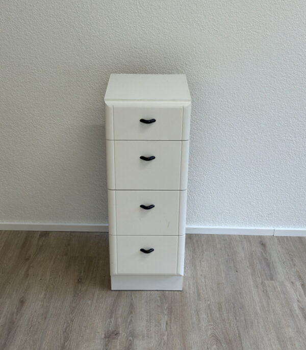 Schmaler Schubladenschrank weiss mit 4 Schubladen
