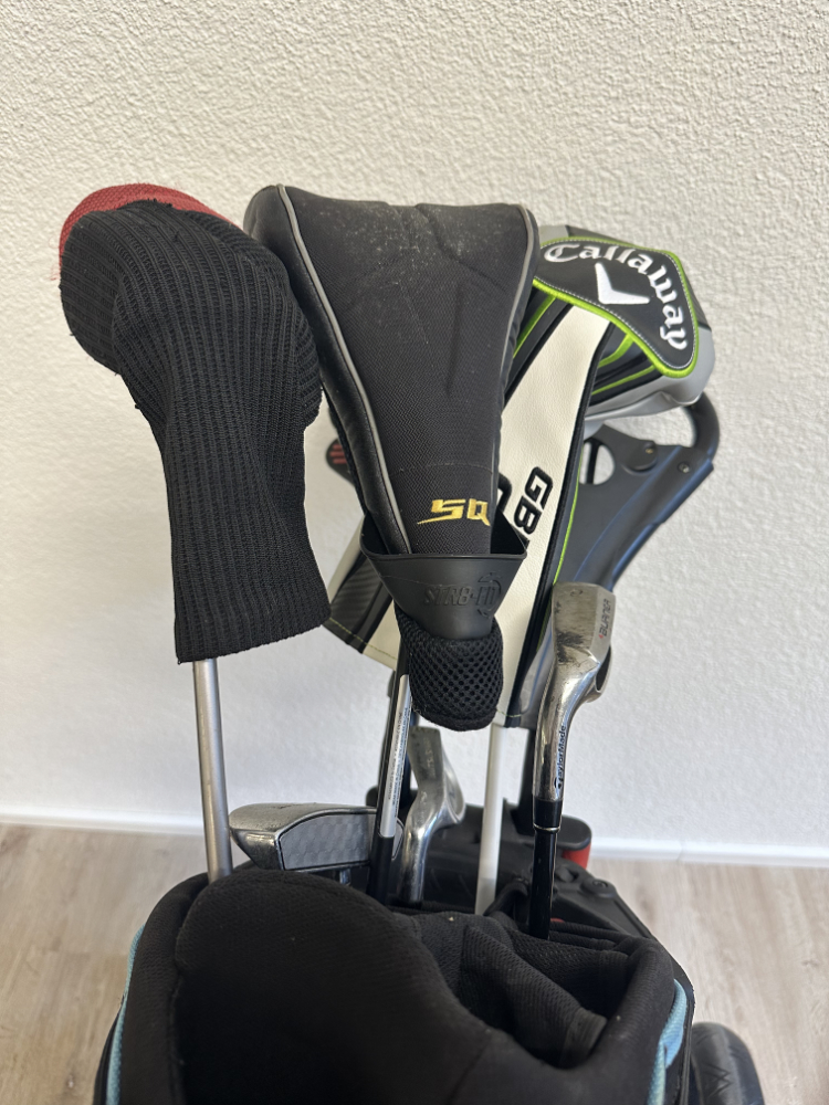 Golf Set mit Standbag, Trolley, Schlägern, Bällen und Zubehör – Bild 3