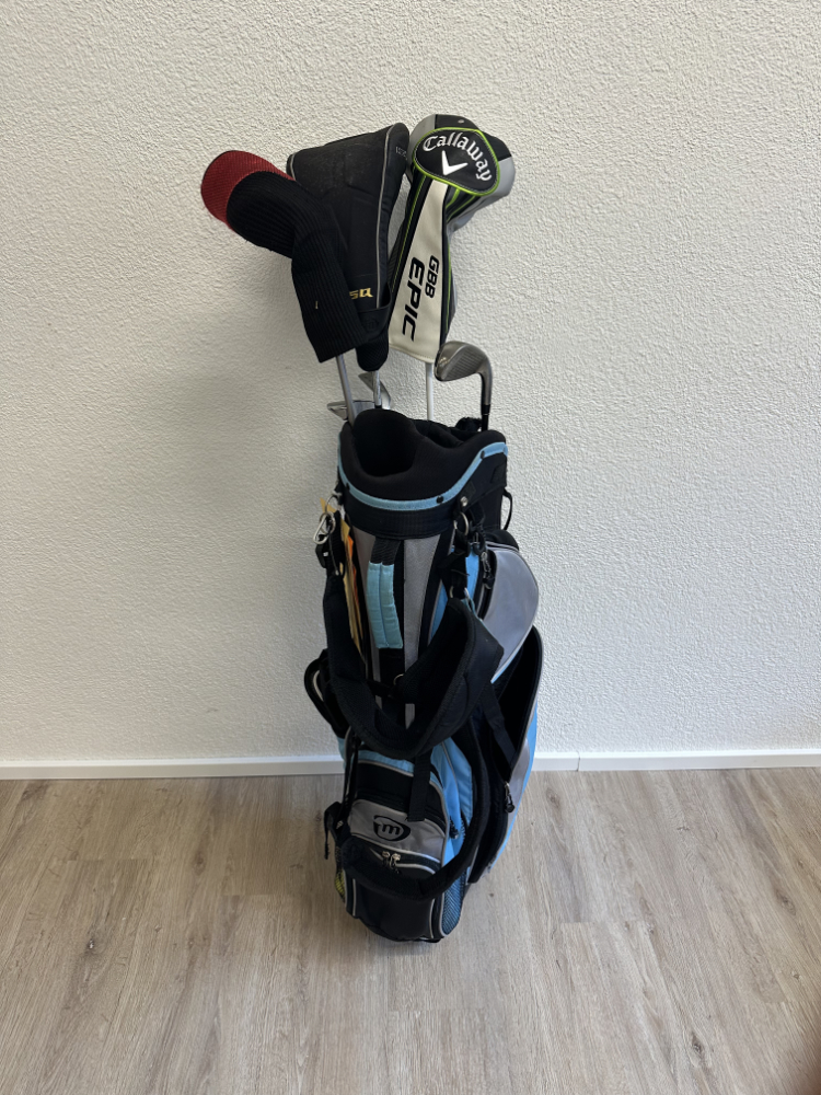 Golf Set mit Standbag, Trolley, Schlägern, Bällen und Zubehör – Bild 6