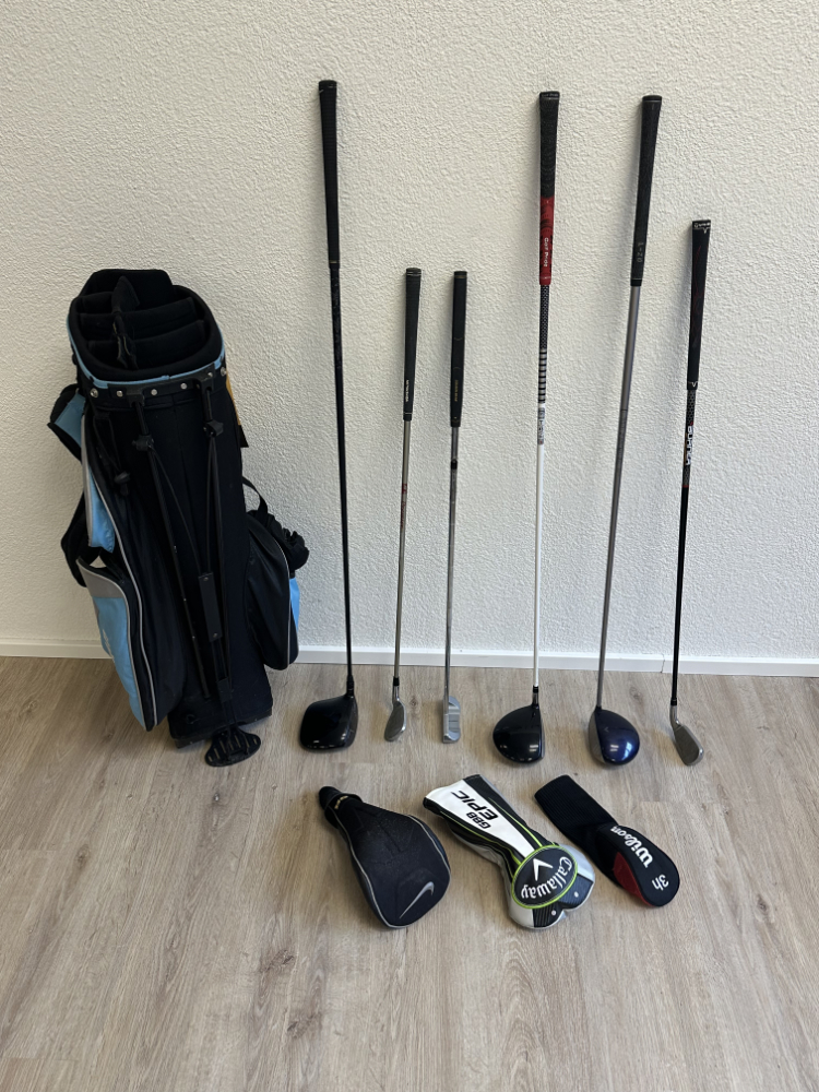 Golf Set mit Standbag, Trolley, Schlägern, Bällen und Zubehör – Bild 7