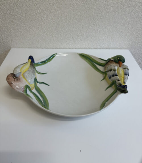 Vintage Keramik Schale mit Entenmotiven im Jagdstil, ca. 1960er-1970er Jahre