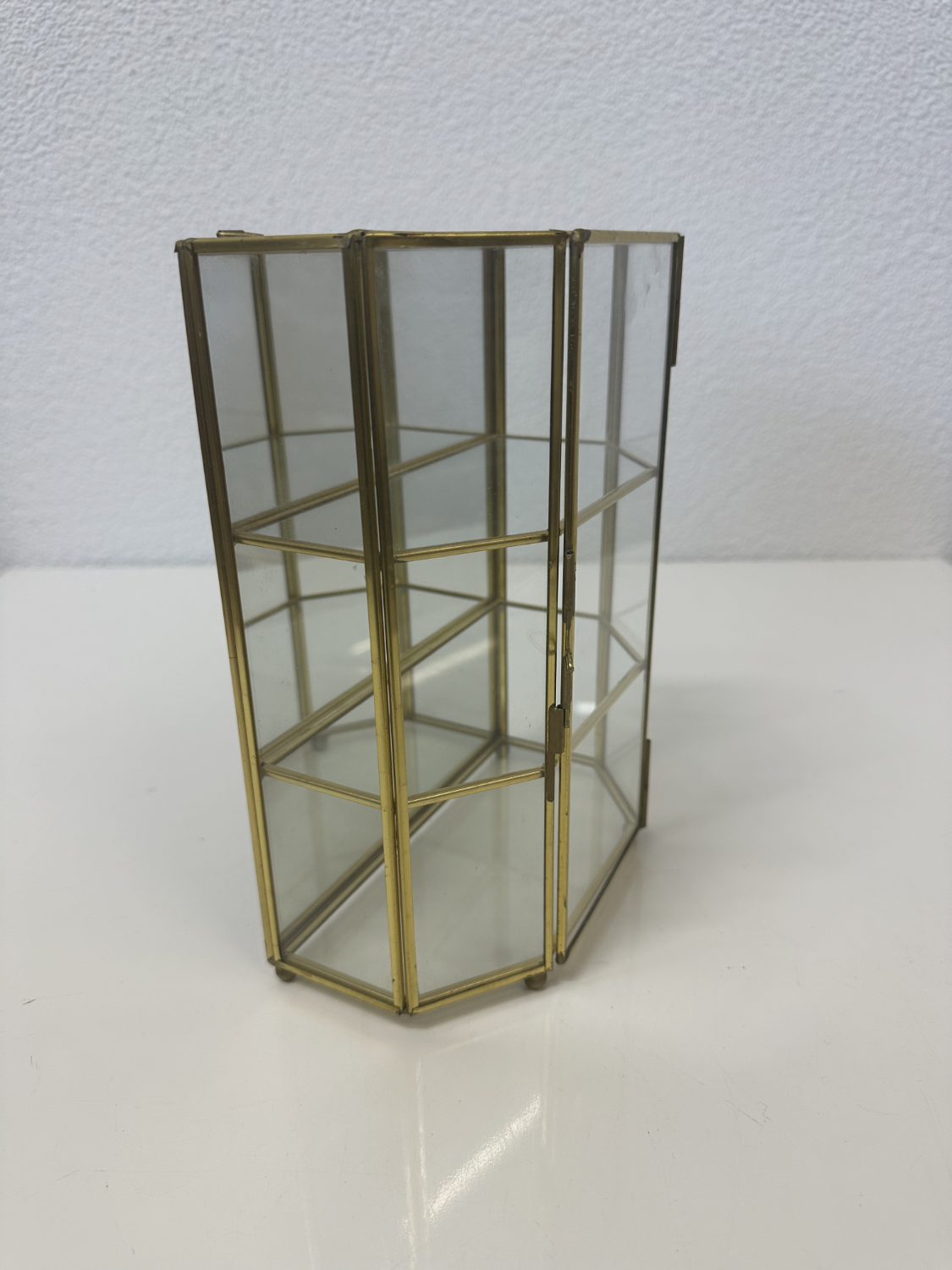 Vintage Mid Century Vitrine aus Messing und Glas von MIP – Bild 3